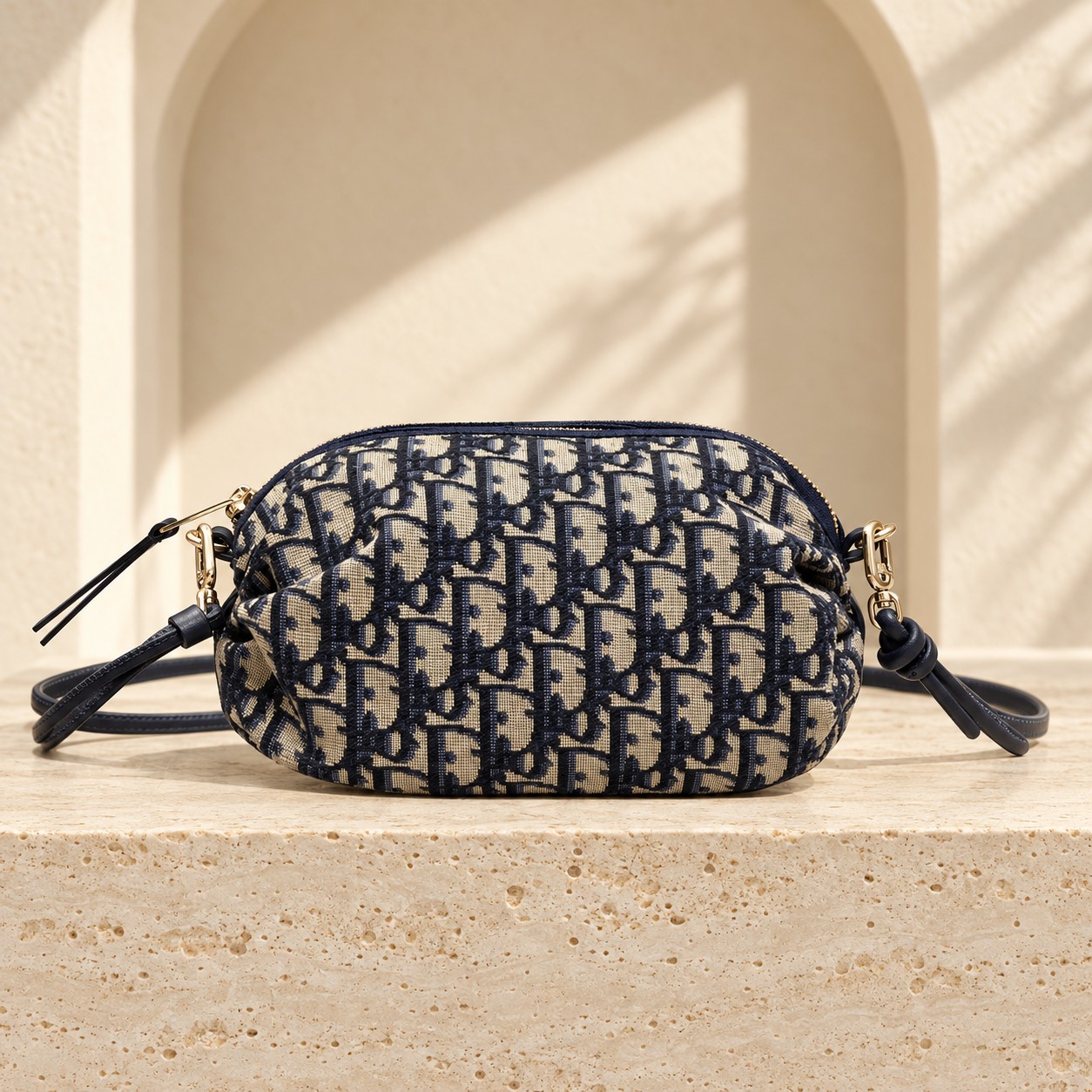 Dior Bow Bag in Blue Oblique