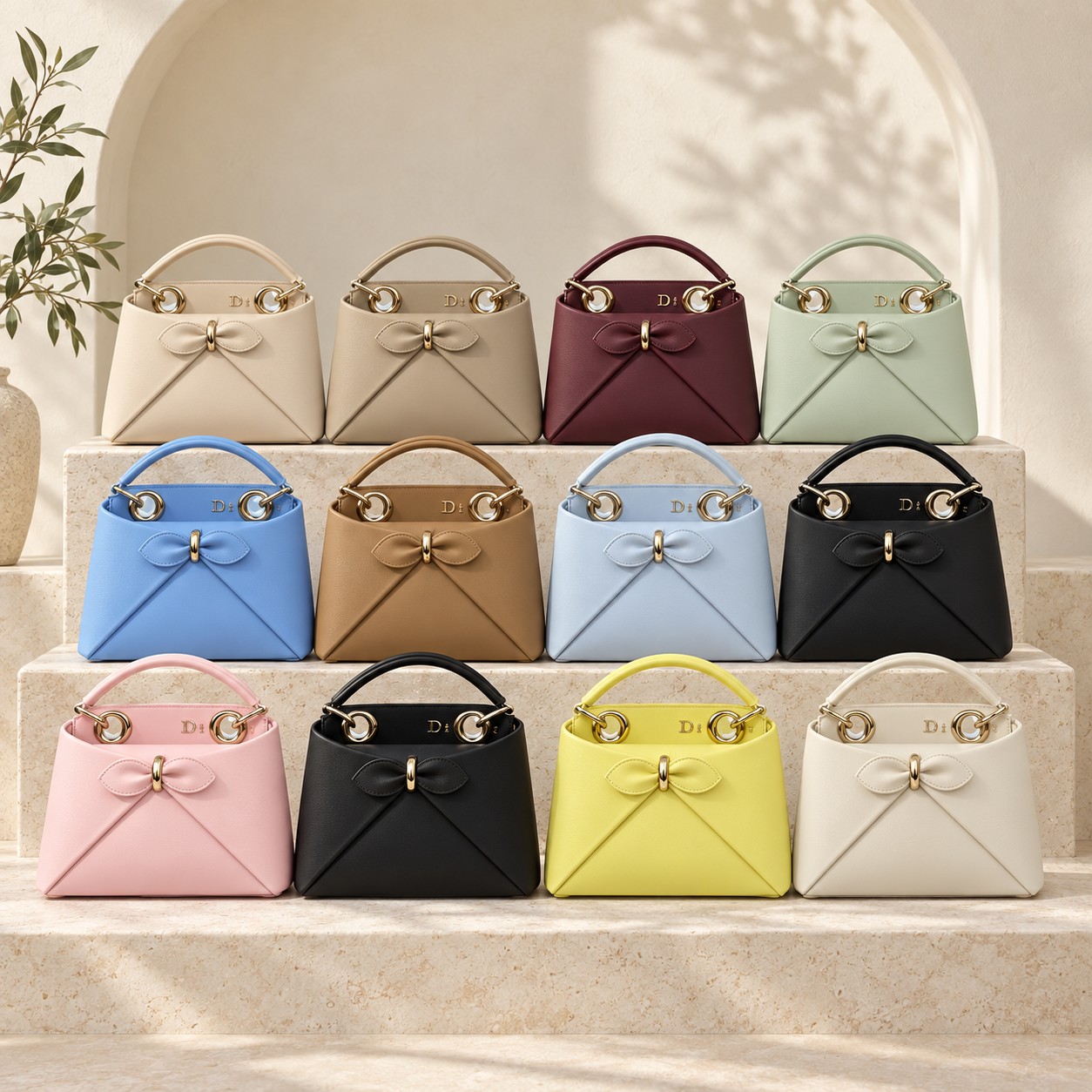 Dior Cigale Handbag 0736 - Color Collection in the Lux House warm architectural setting
