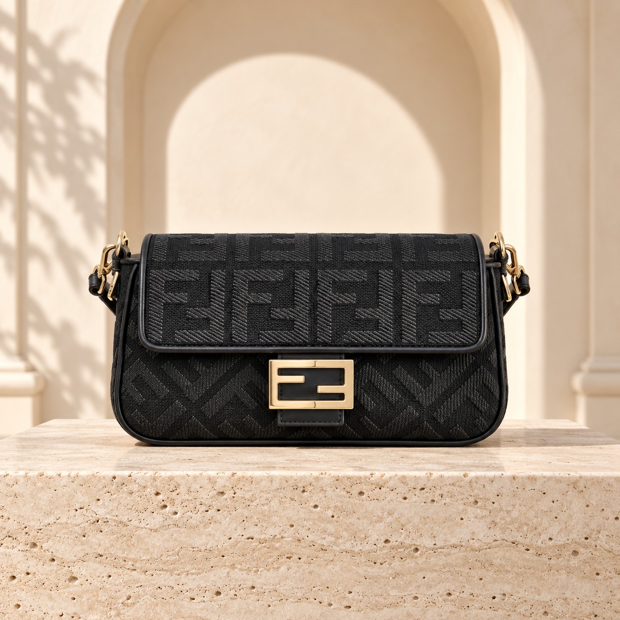 Baguette Embroidered - 26 cm in black