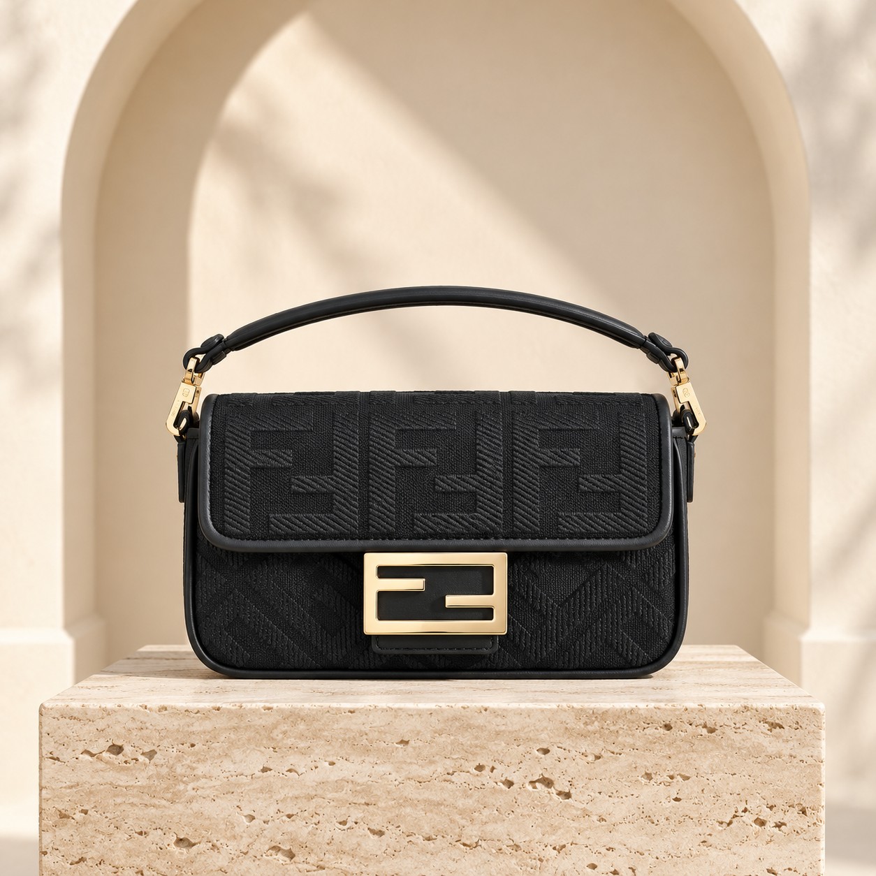 Baguette Embroidered - 20 cm in black