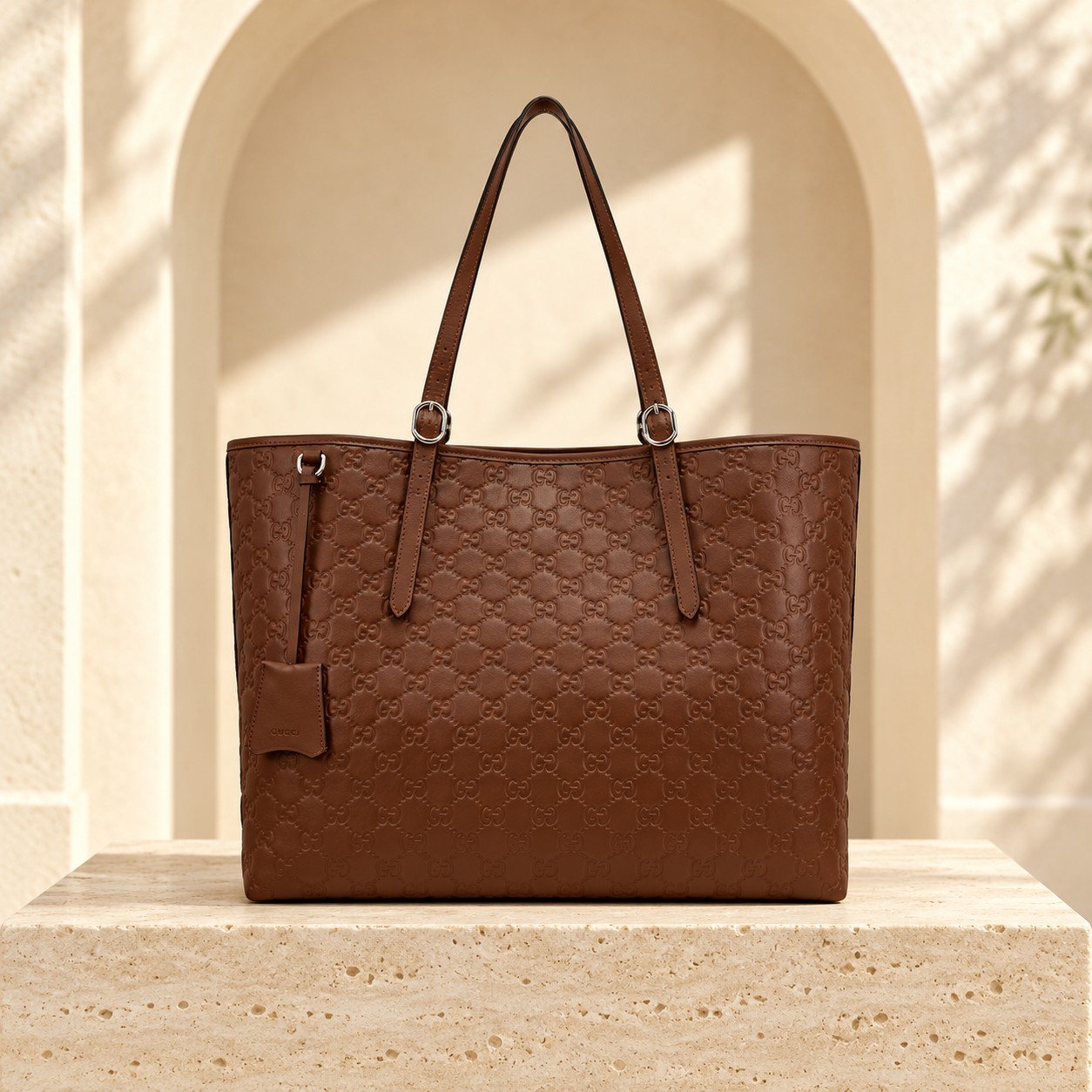 Embossed GG Tote - Color Collection in Brown / Black