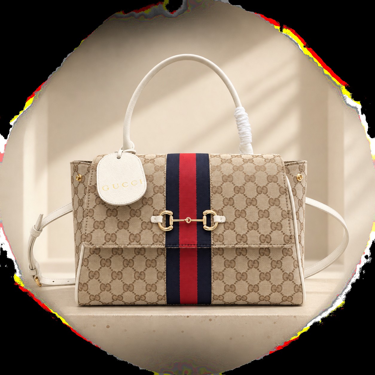 Generation Horsebit Tote - Medium in Beige / Brown