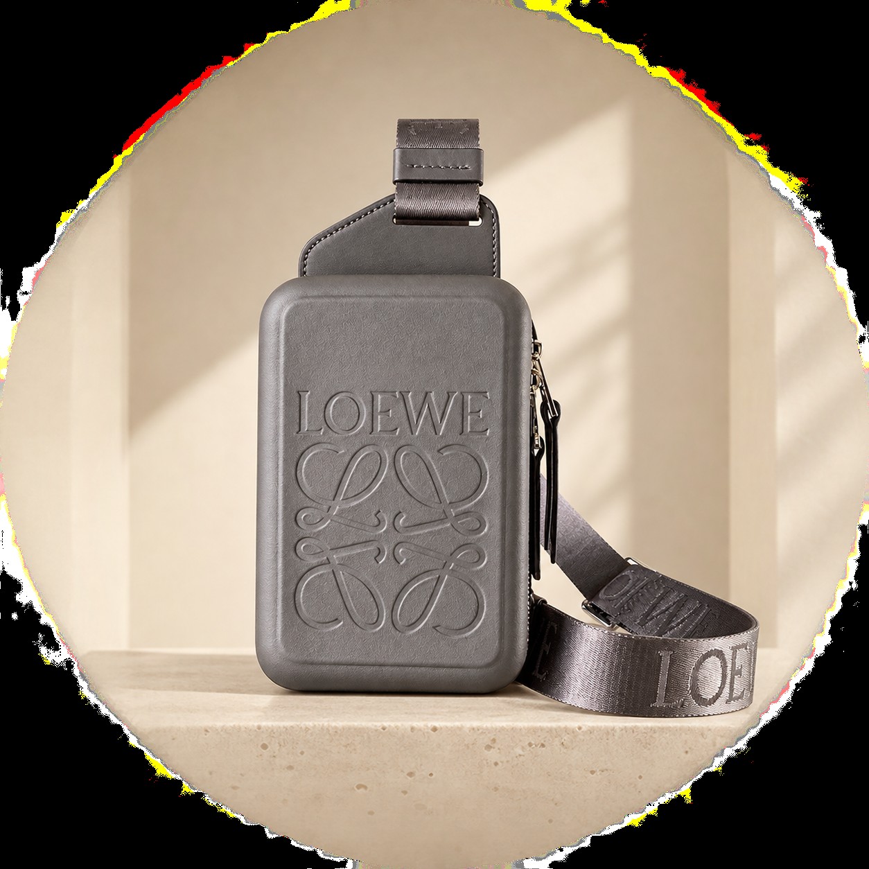 Molded Sling Bag in Dark Grey
