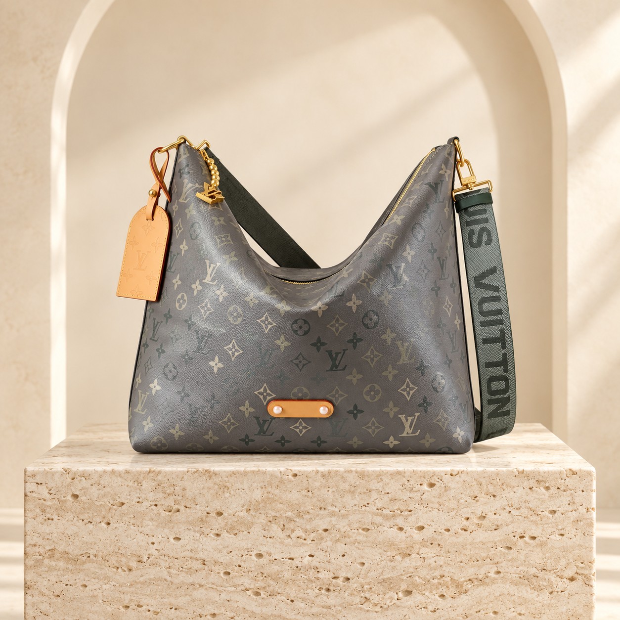 Louis Vuitton Métis Large in Camouflage green, front view