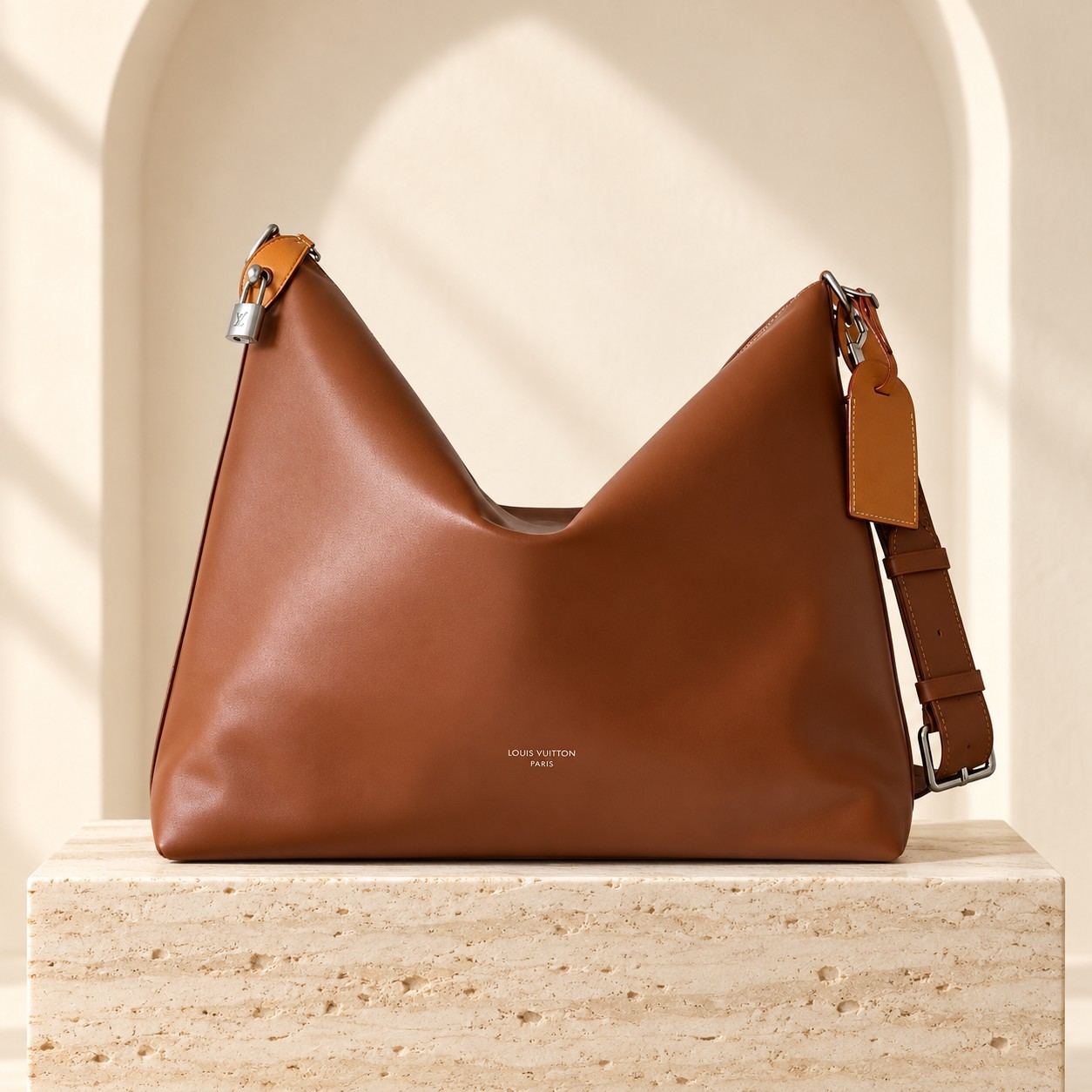 Louis Vuitton Vagabond Hobo in Brown, front view