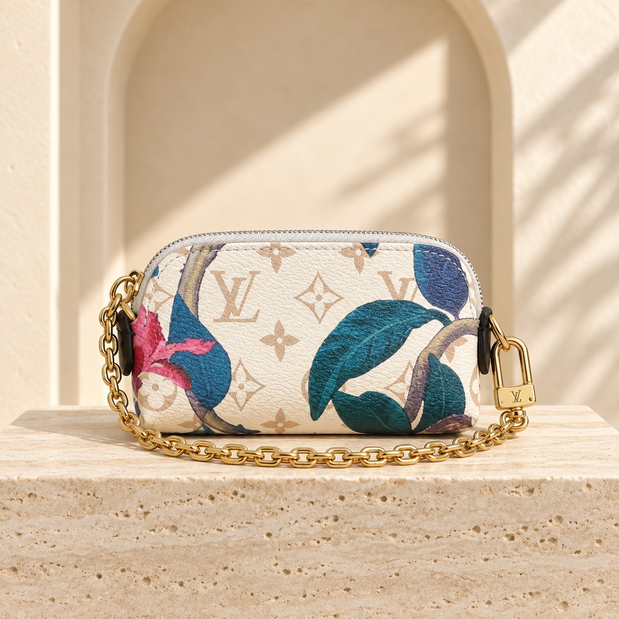 Louis Vuitton Monogram Eden Chain Pouch in Cream Multicolor