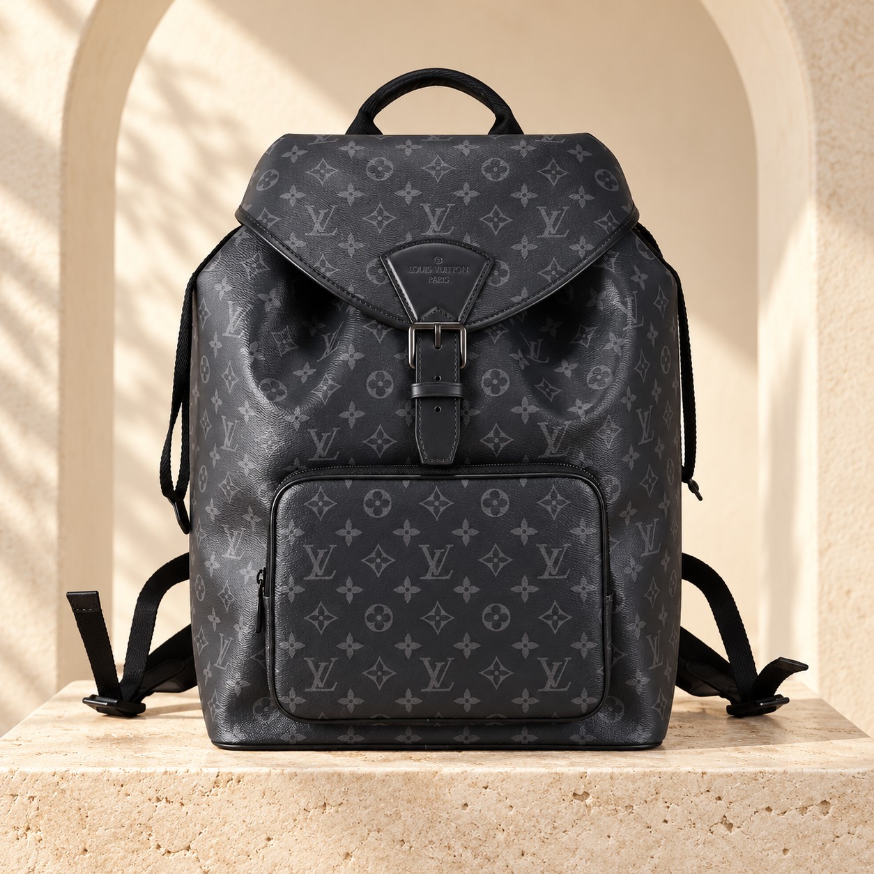 Montsouris Backpack in Black / Grey
