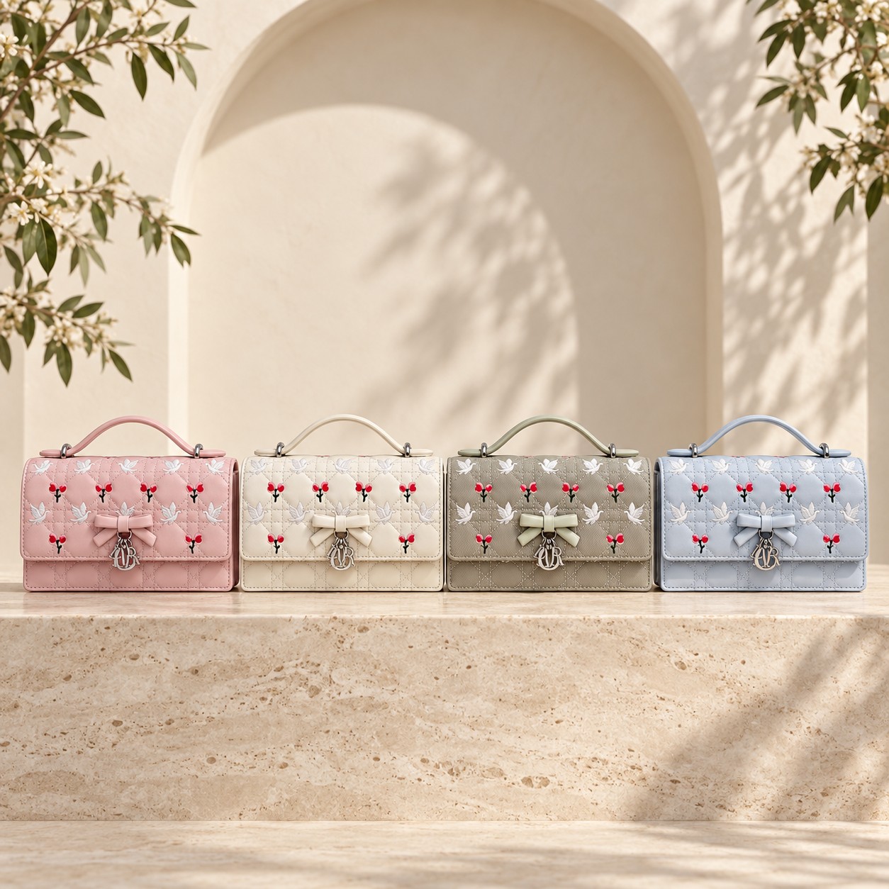 My Dior Mini Bag S0984 - Embroidered Color Collection in the Lux House warm architectural setting