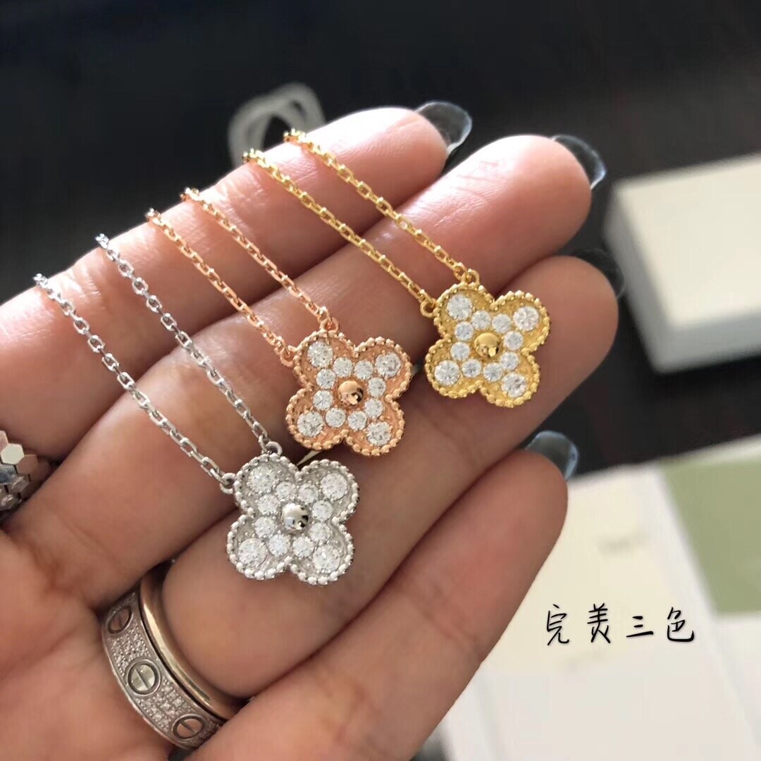 Van Cleef and Arpels Pavé Alhambra Pendant Necklace - Color Collection - supplier photograph